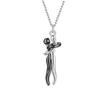 TEMPNAP 1pezzi Stylish Couple Hugging Pendant Necklace for Him and Her Romantic Valentine's Day Neck Jewelry for Lovers Delicate Design Special Feelings