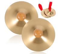 TEMPNAP 2 paia Cymbali per Dita con Manici Legno per Danza Del Ventre Feste Musicali Strumento Percussivo per Amanti Della