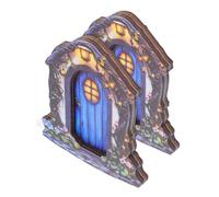 TEMPNAP 2 Pezzi Di Decorazioni Per Porte Delle Fate: Porte Da Giardino in Legno, Mini Casetta Delle Fate, Kit Fai Da Te, Porta in Miniatura Per Pareti, Decorazioni Per Feste, Decalcomanie