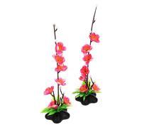TEMPNAP 2 Pezzi Fiori Artificiali Rosa in Plastica per Decorazione Piatti Sashimi, Abbellimento Cucina Salute, per Presentazioni di Cibo e Buffet