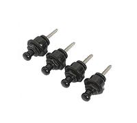 TEMPNAP 4 pezzi Blocca Tracolla Testa Rotonda per Chitarra Elettrica Acustica e Basso Sicurezza in Rame e Fibra Carbonio Nero Compatibile con Chitarre in Legno e Semiacustiche