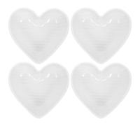TEMPNAP 4 Pezzi Piatto Condimento a Forma di Cuore in Ceramica Bianco