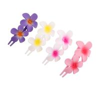 TEMPNAP 4pezzi Flower Billed Hair Clips for Women and Girls Cute Hawaiian Floral Hair Barrettes for Daily Use and Special Occasions Side