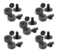 TEMPNAP 5 Set Supporto per Piatti in Plastica e Feltro Nero con Struttura Ammortizzante, Facile da Installare e Protegge i Bordi dei Piatti per Batteria e Performance Live
