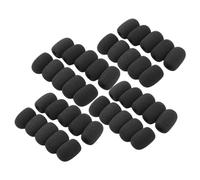 TEMPNAP 50 Coperture in Spugna Per Microfono Amplificatore, Custodia Protettiva Antivento 20x15x5mm Per Eventi, Discorsi Pubblici e Spettacoli, Protezione Morbida Per Microfono a Bavero Nero