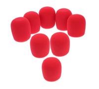 TEMPNAP 8pezzi Coperture Per Microfono Schiuma Riusabile Da Antivento Per Microfoni Mano Protezione Per Ktv Registrazioni e Parlate Pubbliche Rosso
