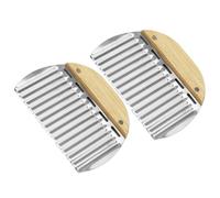 TEMPNAP Affetta Patate Ondulato in Acciaio Inossidabile 2 Pezzi, Tagliapatate per Patate Fritte Facile da Usare, Utensile da Cucina Pratico per Taglio Verdure