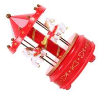 TEMPNAP Carillon in Plastica Romantico a Forma di Giostra Musicale Rosso Senza Luce per Compleanno e Occasione Speciale Decorazione da Tavolo