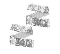 TEMPNAP Cinture Elastiche da Donna con Paillettes Argento, Set 2 Pezzi, Cintura Larga Regolabile con Elastico per Feste, Saggi di Danza e Costumi Anni ’70-’80