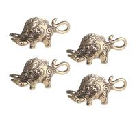 TEMPNAP Ciondoli in Ottone a Forma di Cinghiale 4 Pezzi Miniature Retro per Bomboniere e Decorazioni Natalizie Portachiavi Fai da Te Resistenti e Leggeri
