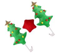 TEMPNAP Decorazioni Natalizie Resistenti e Facili da Installare Set 3 Pezzi Albero e Stella in Peluche Verde per Auto per Esterni Auto e Strada