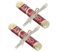TEMPNAP Mezuzah Pergamena in Metallo 2 Set per Decorazione Casa Benedizione Ebraica Ingresso Rosso