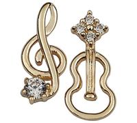 TEMPNAP Orecchini a Forma di Violino e Nota Musicale per Donne in Lega Oro, Stile Minimalista, per Outfit Quotidiani e Regali per Amanti della Musica