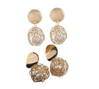 TEMPNAP Orecchini Pendenti Vintage Perle Geometriche a Sfera in Lega, Resistenti e Portatili, come per Feste, Confezione da 2 Paia Stili multipli