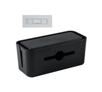 TEMPNAP Scatola Portacavi in Abs Nera Ventilazione, Custodia Smontabile per Gestione Cavi Elettrici e Prese Multipresa, Organizer per Scrivania, Ufficio e Camera da Letto