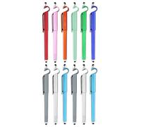 TEMPNAP Set da 12 Penne Gel Multiuso Portapenne e Supporto per Cellulare Penne Touch Screen 0,5 Mm per Studenti e Cancelleria Stilo Ricaricabili Punta Nera per Scrivere e Colore Casuale