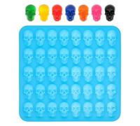TEMPNAP Stampo per Biscotti per Halloween in Silicone a Forma di Teschio Creativo Resistente e Comodo 40 Cavità per Baking e Pasticceria per Dolcetti Unici