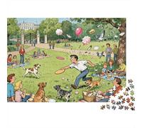 Tempo di frisbee al parco per i cani Puzzle in Legno Impermeabile DIY Puzzles Da 1000 Pezzi Regali Per Adulti Impossibili Giochi Di Impegnativi