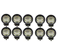 tempo di saldi 10 X Faro 27 W Rotondo Faretto, Led Da Lavoro, 9 Led Da 3 W Di Profondità, Auto, Barca, 10 Pezzi
