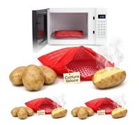 TEMPO DI SALDI 2 X Sacco Cuoci Patate In Microonde Rosso Riutilizzabile Per Dieta Borsa Cucina