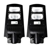 TEMPO DI SALDI Coppia di Lampioni a LED 60W con Pannello Solare Crepuscolare e Telecomando