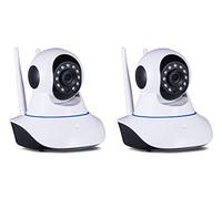 tempo di saldi Coppia Di Telecamere Wireless Ipcam Wifi Ad Infrarossi Motorizzata Lan Hd 720P, 2 Pezzi
