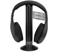 TEMPO DI SALDI MH2001 - Cuffie Stero Wireless Senza Fili Cuffia Stereo Per Pc Game Player DVD TV MP3, Nero