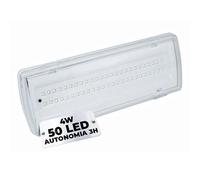 tempo di saldi Lampada Emergenza 4W con 50 LED, Misura 27 x 9,8 x 5,5 cm 3 Ore di Autonomia, Lampada Emergenza da Parete per casa, scale, garage, Plafoniera LED da Muro