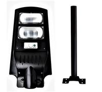 TEMPO DI SALDI Lampione 60W Solare a Led Con Pannello Solare Crepuscolare + Palo Nero In Metallo