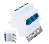 TEMPO DI SALDI Adattatore Tripla Spina 16A 2 Presa Bipasso 16A/10A + Presa Bipasso Universale