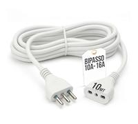 TEMPO DI SALDI Prolunga elettrica 10 Metri Flessibile e Resistente, con Spina Elettrica e Presa 16A Bipasso. Cavo Prolunga Elettrica, Extension Cable pratico per ambienti domestici e professionali