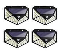 TEMPO DI SALDI Quattro Faretti Da Esterno Ad Energia Solare Con 100 Led E Sensore Crepuscolare