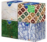 Tempo Fazzoletti Box Light- 3 Veli 12 Confezioni da 60 Fazzoletti in 4 Grafiche