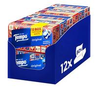 Tempo Fazzoletti Box Original, 4 Veli, 12 Confezioni da 80 | 960 Fazzoletti Totali, 12 Box da 80 Pezzi, 4 Grafiche Assortite, 4 Veli per Massima Resistenza