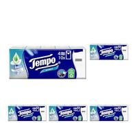 Tempo Fazzoletti di Carta Tascabili Protect, 5 x 10 Pacchetti | 50 Pacchetti Totali, 9 Fazzoletti per Pacchetto