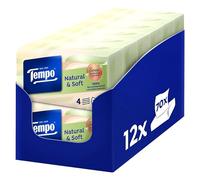 Tempo Fazzoletti Formato Box Natural & Soft, 4 Veli, 12 x 70 Pezzi | 840 Fazzoletti di Carta Totali, Resistenti in Lavatrice, Senza Profumo, Coloranti e Allergeni
