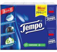 Tempo Fazzoletti Tascabili 4 Veli 144 Pacchetti da 9 Fazzoletti