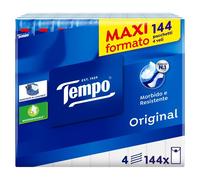 Tempo Fazzoletti Tascabili 4 Veli 144 Pacchetti da 9 Fazzoletti