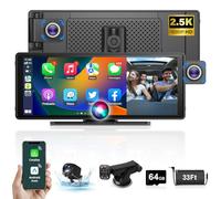 【Tempo limitato】 10,26'' Schermo Carplay Android Auto con 2,5K Dashcam | Doppia Fotocamera, Autoradio Car Play Schermo Auto, BT Audio, Mirror Link, 64G TF Card, Siri GoOgle, AUX/FM