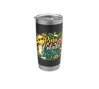Tempo Piña Colada Vacanza Cocktail Spiaggia Estiva Tropicale Bicchiere termico in acciaio inox doppia parete