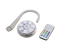 TEMPO STYLE - Luce LED RGB con Supporto e Telecomando | Luce Subacquea Multicolore Impermeabile IP68 | 13 LED, 16 Colori, 4 modalità, Timer e Gancio Universale per Spa, Piscine e Vasche Idromassaggio
