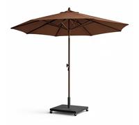 TEMPO STYLE - Ombrellone da Giardino Parioli Ø 3 Mt | Ombrellone da Esterno Inclinabile a 45° con Apertura e Chiusura a scatto tramite pulsante (Marrone)