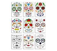 Temporanei Per Viso Halloween Adesivi, 9 Pezzi, sangue sanguinante cicatrice cicatrice per il trucco zombi adesivi di sangue costume, Halloween Face Tattoo, per Tatuaggi Facciali del Giorno dei Morti