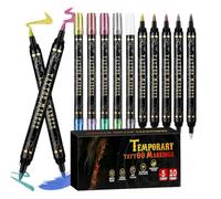 Temporary Body Art Pens 10 Colors 5 Piece Double End