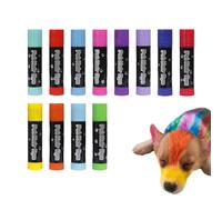 Temporary Dog Hair Dye, Washable Pet Grooming Chalk Pens, 12X Vibrant Colors, Long-Lasting Temporary Hair Paint, Safe For Dogs Cats Horses, Small To Large Pets, Easy Application, 1 Set