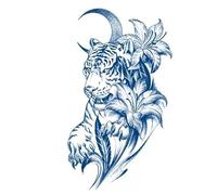 Temporary Tattoo Sticker Long Lasting Men Adult Arm Sleeve Fake Tattoos Wolf Lion Tiger Eagle(005)