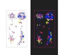 Temporary Tattoos Adult | Glow in Dark Tattoos + UV Stickers for Clubs & GD Concert 2025 | Black Light Reactive,40ps,047I