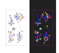 Temporary Tattoos Adult | Glow in Dark Tattoos + UV Stickers for Clubs & GD Concert 2025 | Black Light Reactive,40ps,046H
