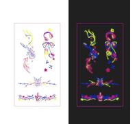 Temporary Tattoos Adult | Glow in Dark Tattoos + UV Stickers for Clubs & GD Concert 2025 | Black Light Reactive,40ps,058T