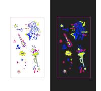 Temporary Tattoos Adult | Glow in Dark Tattoos + UV Stickers for Clubs & GD Concert 2025 | Black Light Reactive,40ps,057S